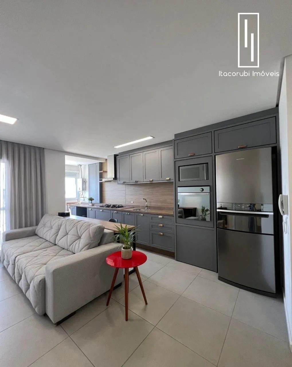 2-bedroom apartment with a grill on the balcony