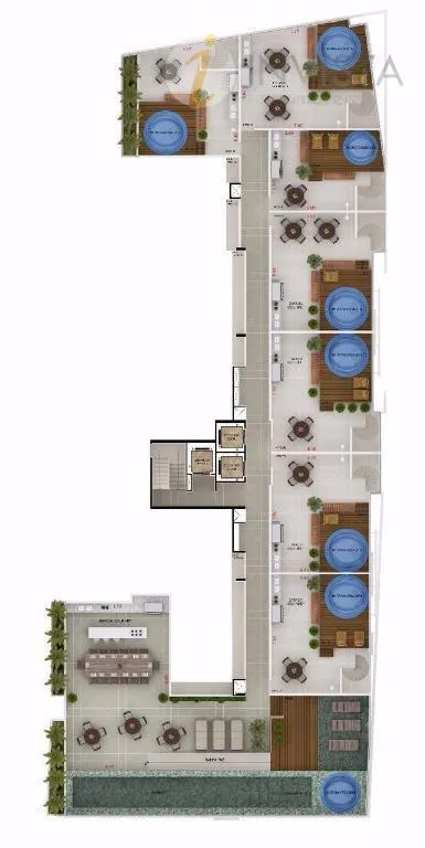 2-bedroom apartment in a building with a pool — photo 36