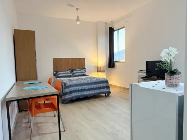 Furnished 1-bedroom apartment with a compact kitchenette