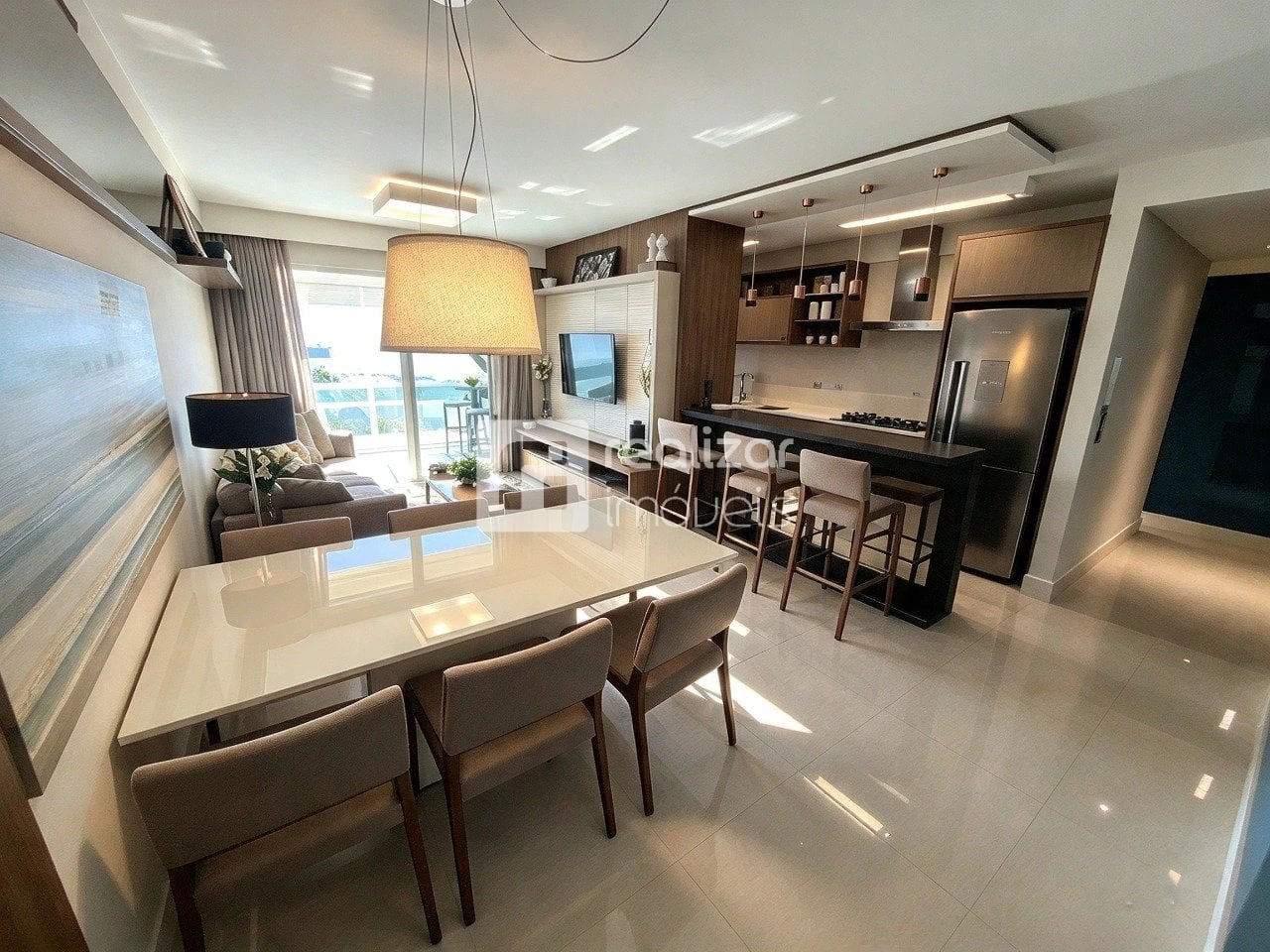 Furnished apartment, 90 m², with a washing machine
