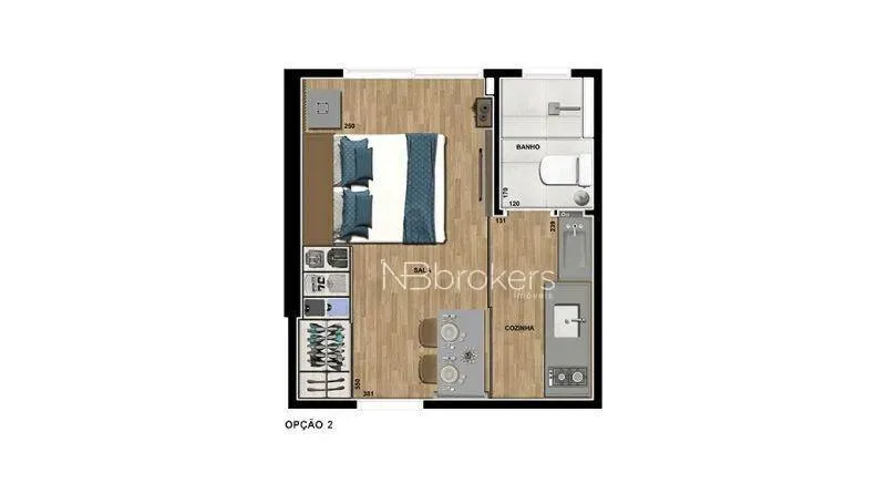 Estudio con 1 dormitorio y balcón con parrilla — photo 59