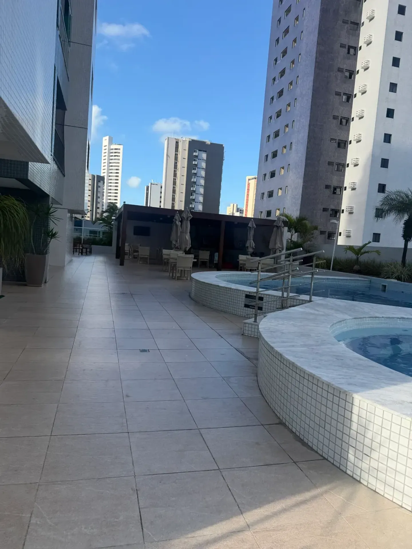 2-bedroom apartment in a building with a gym