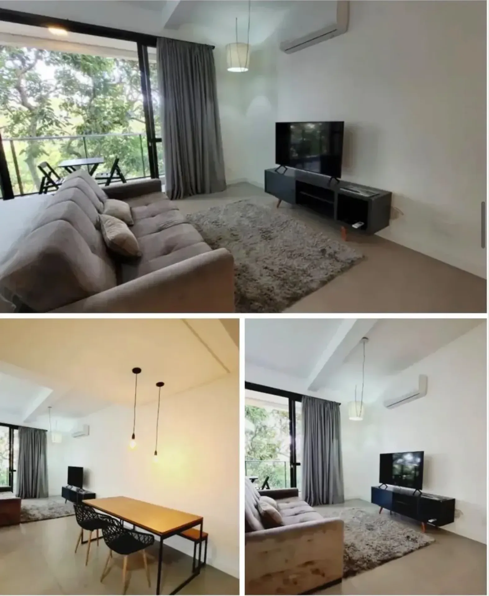 Furnished studio in a building with a gym