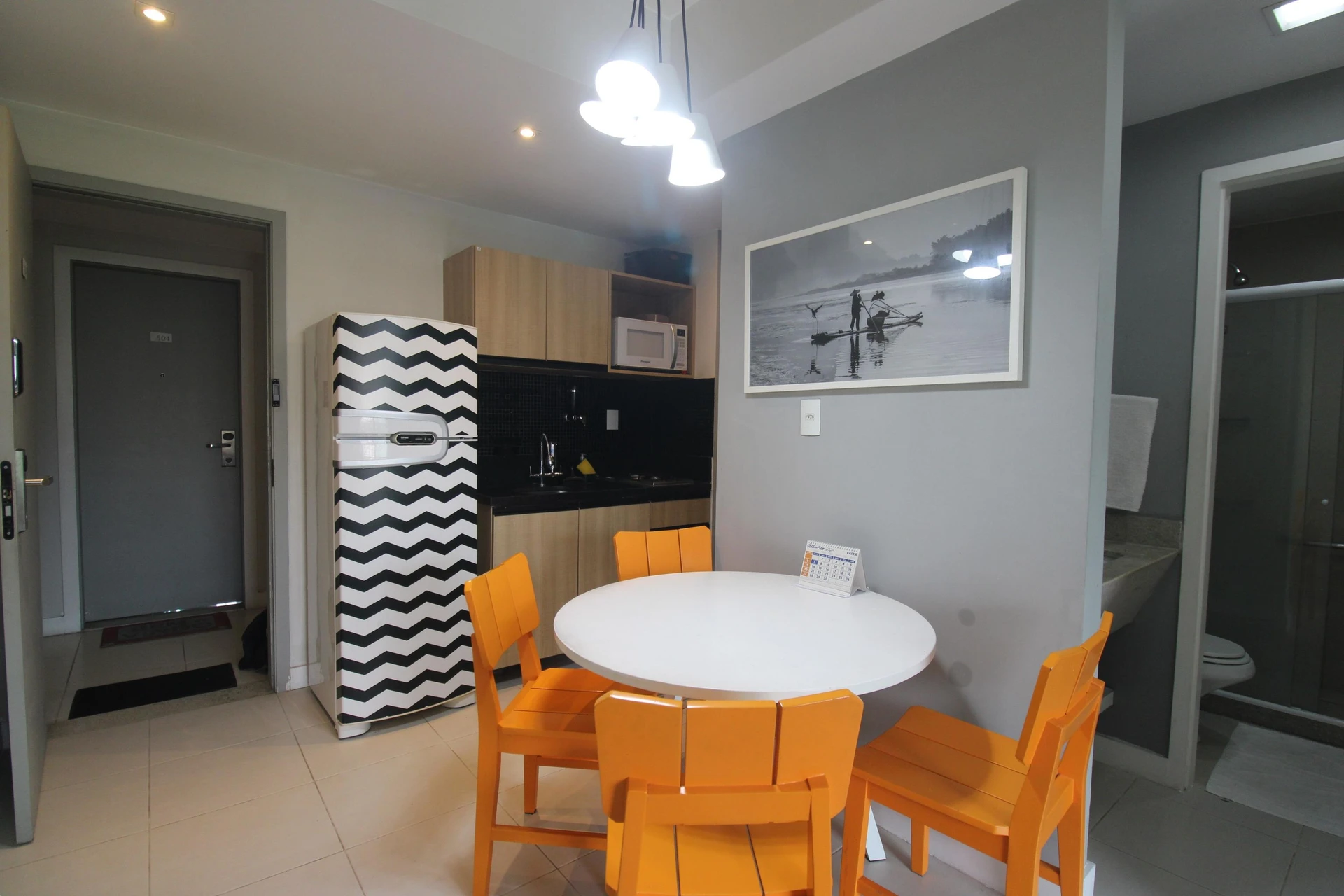 Furnished studio with 1 bedroom and balcony
