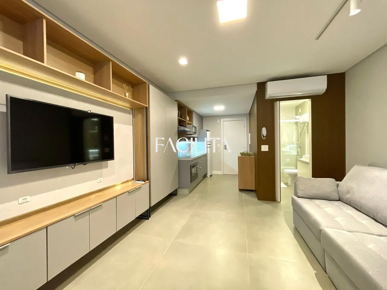 Furnished studio 34 m² on the 1st floor, no parking