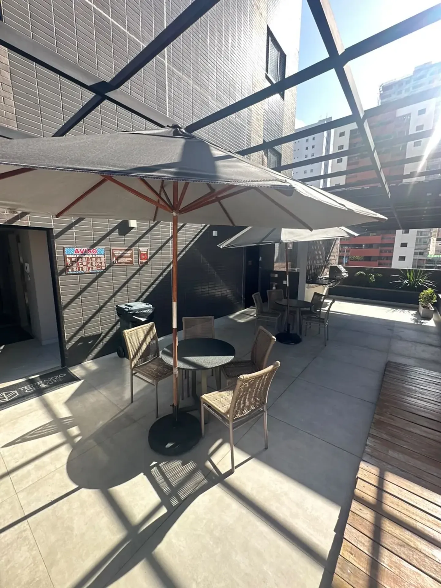 2-bedroom apartment in a building with a gym