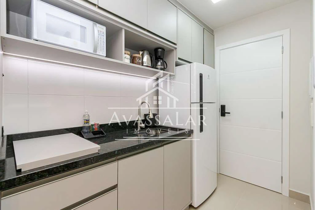 Studio mobiliado de 20,45 m² com 1 quarto e 1 banheiro
