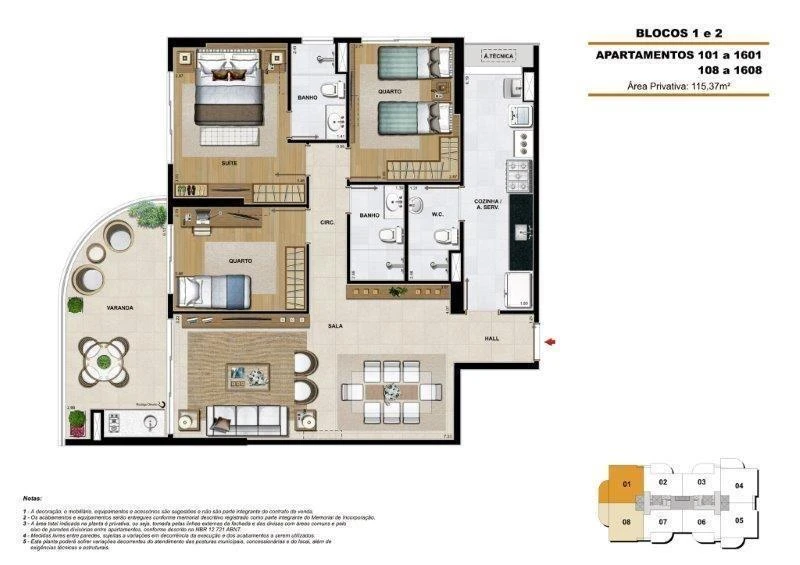 Furnished apartment with an enclosed balcony — photo 31