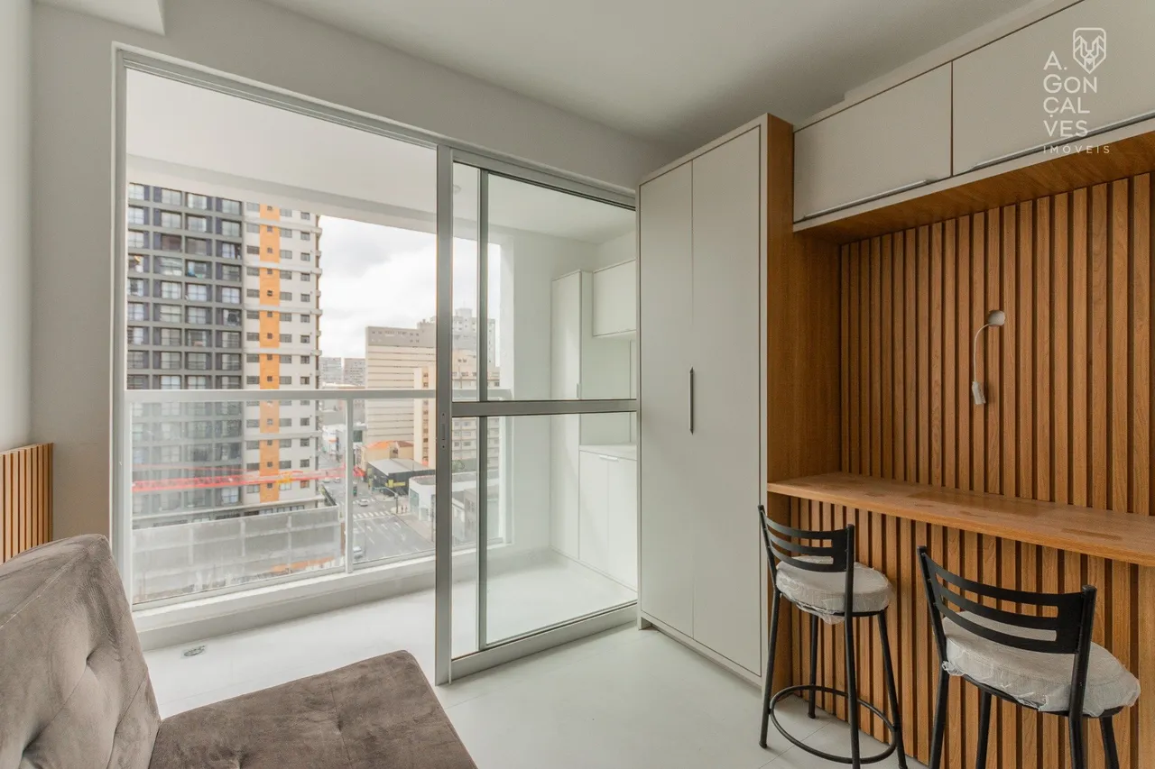 Studio mobiliado de 28 m², 1 quarto e varanda de vidro — photo 8