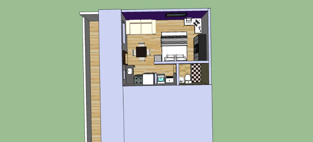 Unfurnished studio kitnet with gas water heater and 1 bath — photo 19